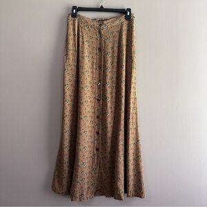 GAP Tan Floral Midi Skirt